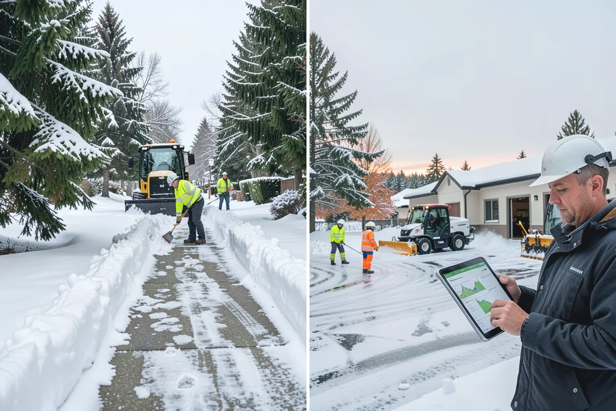 Retail Store Parking Lot Snow Removal in Coupeville, Island County, WA - Map customer flow, storefront apron, and cart corral locations