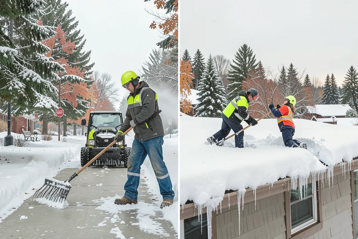 Retail Store Parking Lot Snow Removal in Covington, King County, WA - Map customer flow, storefront apron, and cart corral locations