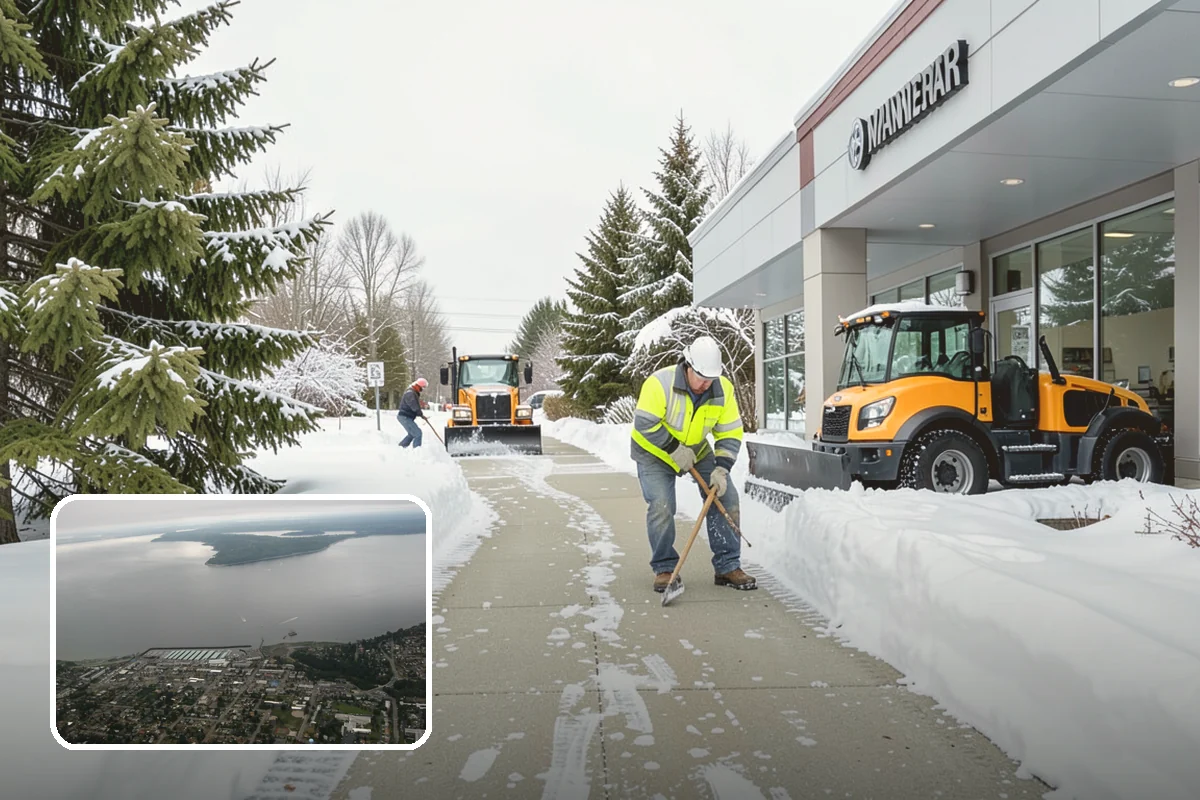 Retail Store Parking Lot Snow Removal in Des Moines, King County, WA - Customers can park and reach the entrance without wading through slush