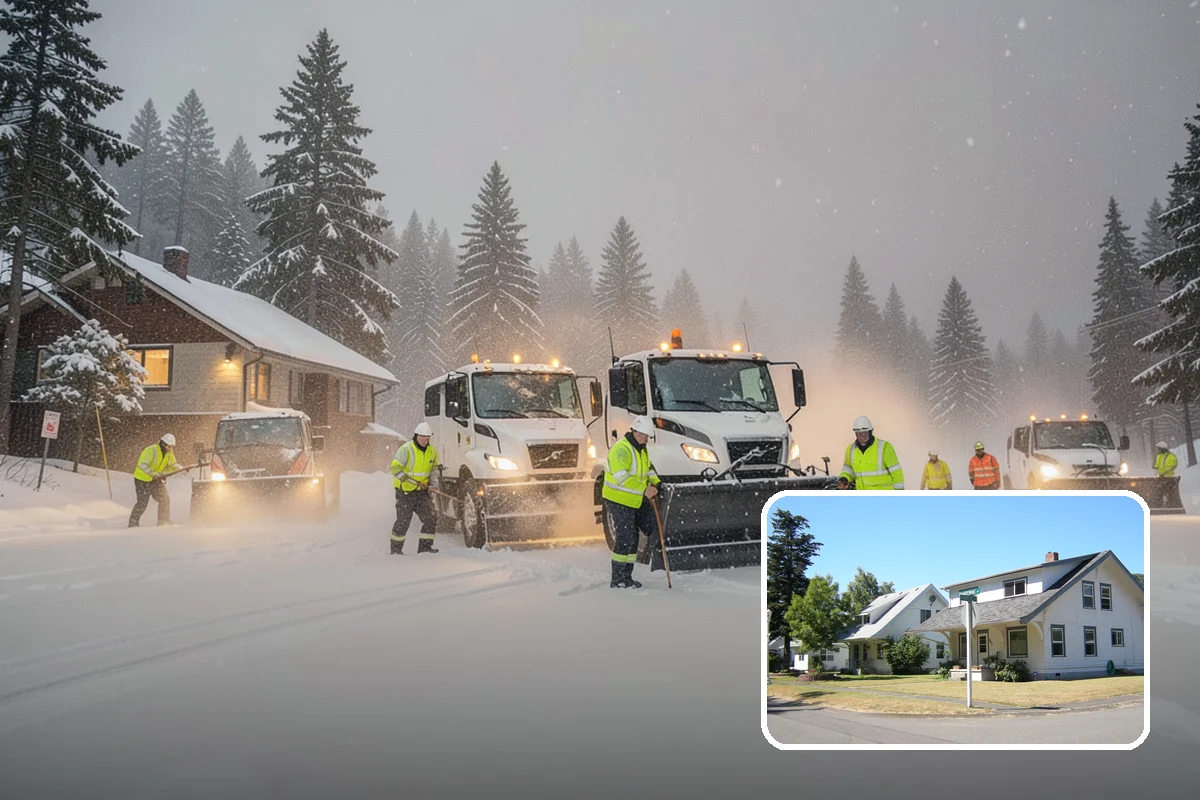 Retail Store Parking Lot Snow Removal in DuPont, Pierce County, WA - Customers can park and reach the entrance without wading through slush