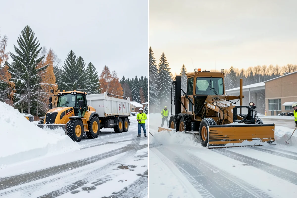 Retail Store Parking Lot Snow Removal in DuPont, Pierce County, WA - Map customer flow, storefront apron, and cart corral locations
