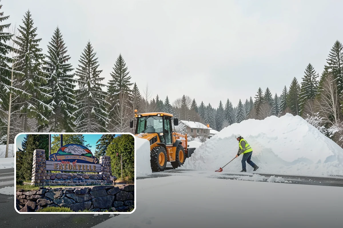 Retail Store Parking Lot Snow Removal in Eatonville, Pierce County, WA - Customers can park and reach the entrance without wading through slush