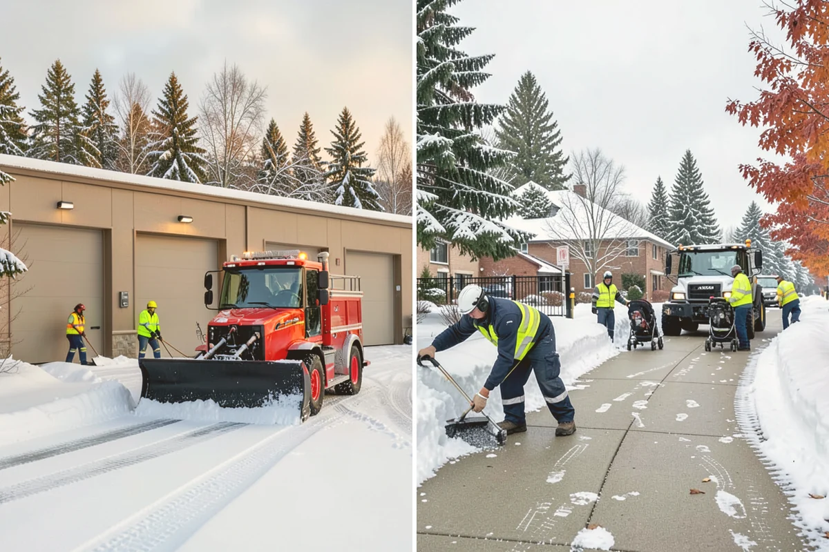 Retail Store Parking Lot Snow Removal in Edmonds, Snohomish County, WA - Map customer flow, storefront apron, and cart corral locations