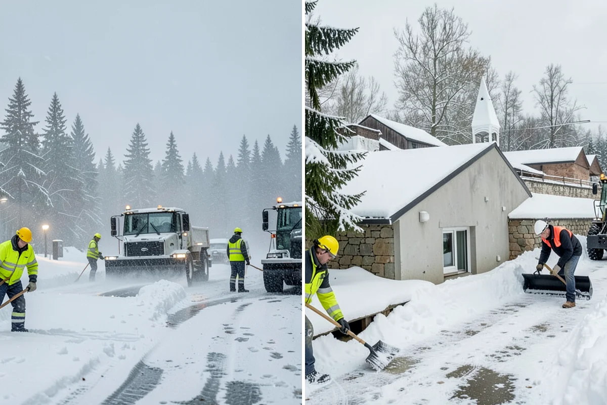 Retail Store Parking Lot Snow Removal in Enumclaw, King County, WA - Map customer flow, storefront apron, and cart corral locations