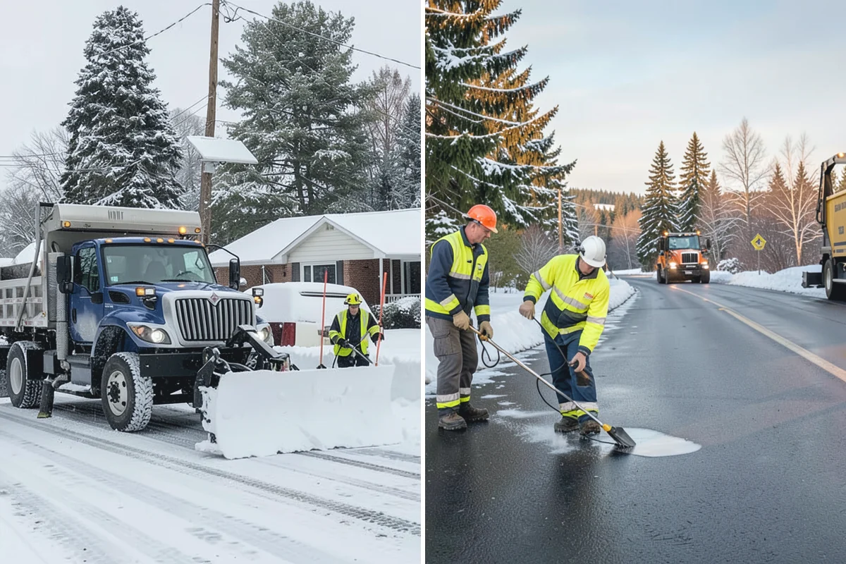 Retail Store Parking Lot Snow Removal in Granite Falls, Snohomish County, WA - Map customer flow, storefront apron, and cart corral locations