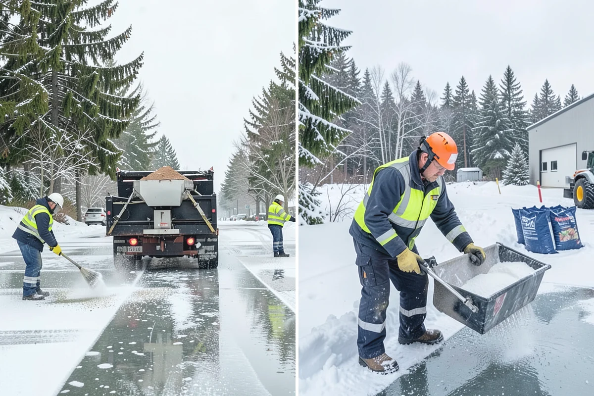 Retail Store Parking Lot Snow Removal in Hamilton, Skagit County, WA - Map customer flow, storefront apron, and cart corral locations