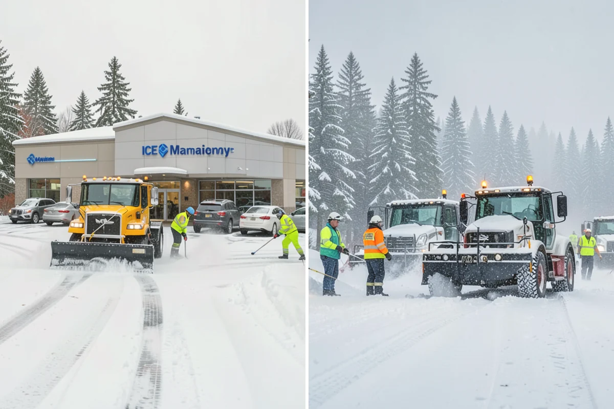 Retail Store Parking Lot Snow Removal in Index, Snohomish County, WA - Map customer flow, storefront apron, and cart corral locations
