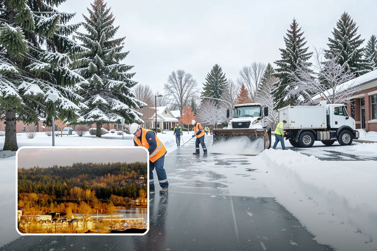 Retail Store Parking Lot Snow Removal in Kenmore, King County, WA - Customers can park and reach the entrance without wading through slush