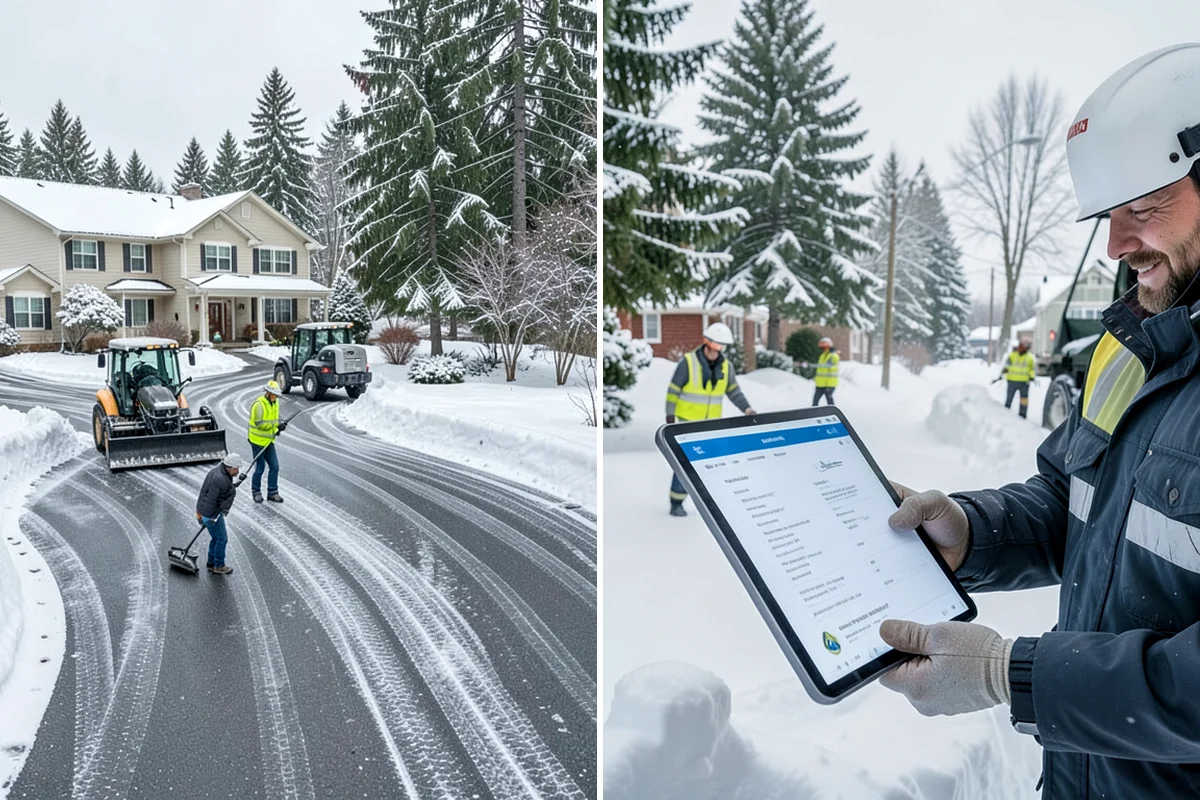 Retail Store Parking Lot Snow Removal in Kenmore, King County, WA - Map customer flow, storefront apron, and cart corral locations