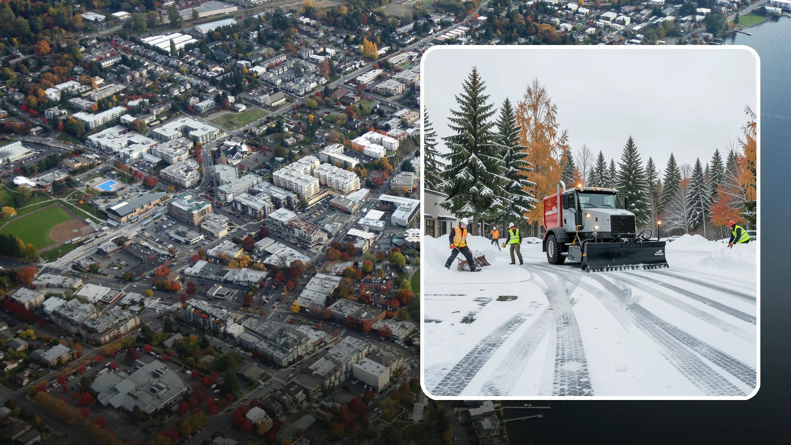 Retail Store Parking Lot Snow Removal in Kirkland, King County, WA - We clear retail lots so Western Washington shoppers can park and reach the storefront the moment doors open.
