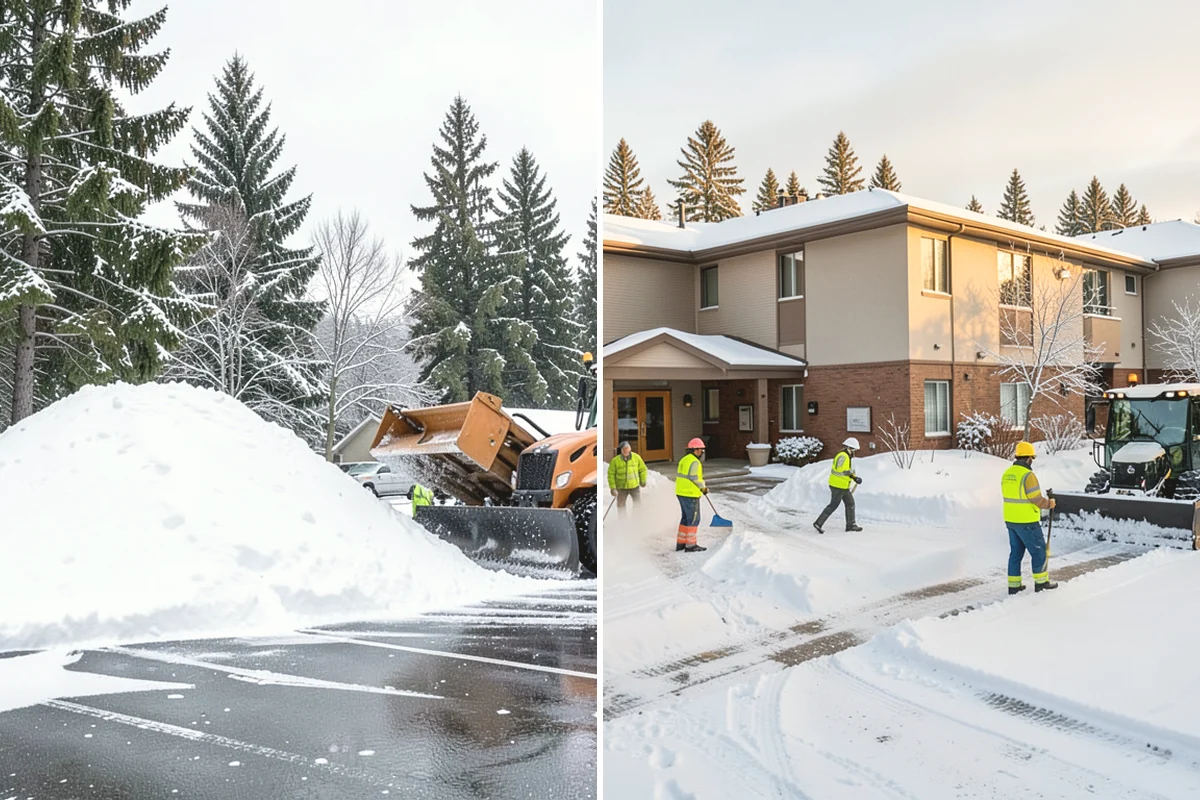 Retail Store Parking Lot Snow Removal in La Conner, Skagit County, WA - Map customer flow, storefront apron, and cart corral locations