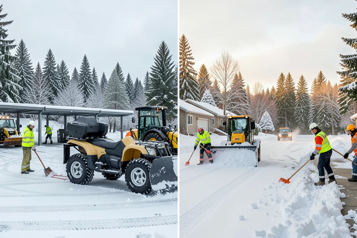 Retail Store Parking Lot Snow Removal in Lake Forest Park, King County, WA - Map customer flow, storefront apron, and cart corral locations