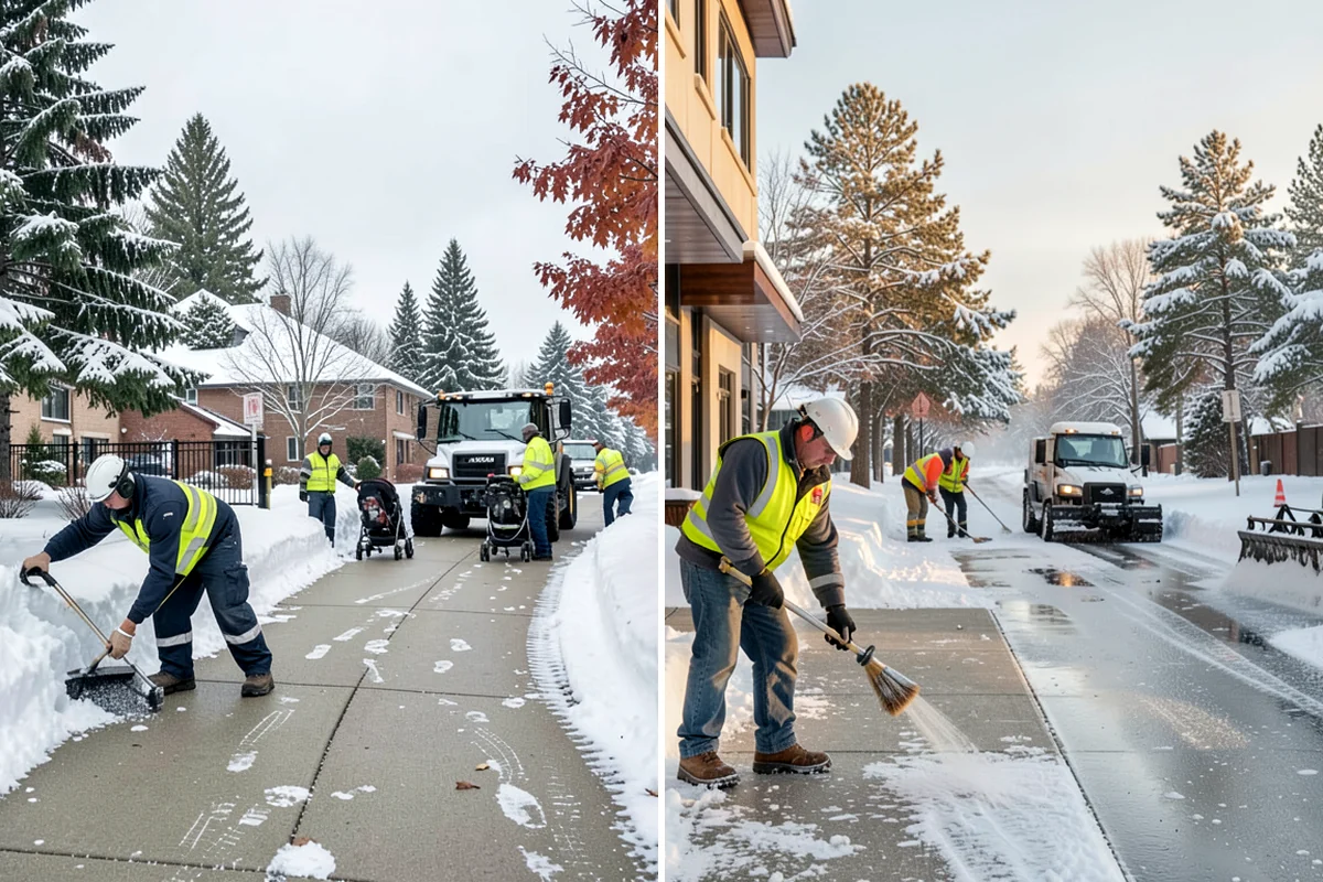 Retail Store Parking Lot Snow Removal in Lyman, Skagit County, WA - Map customer flow, storefront apron, and cart corral locations