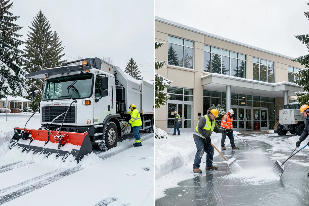 Retail Store Parking Lot Snow Removal in Maple Valley, King County, WA - Map customer flow, storefront apron, and cart corral locations