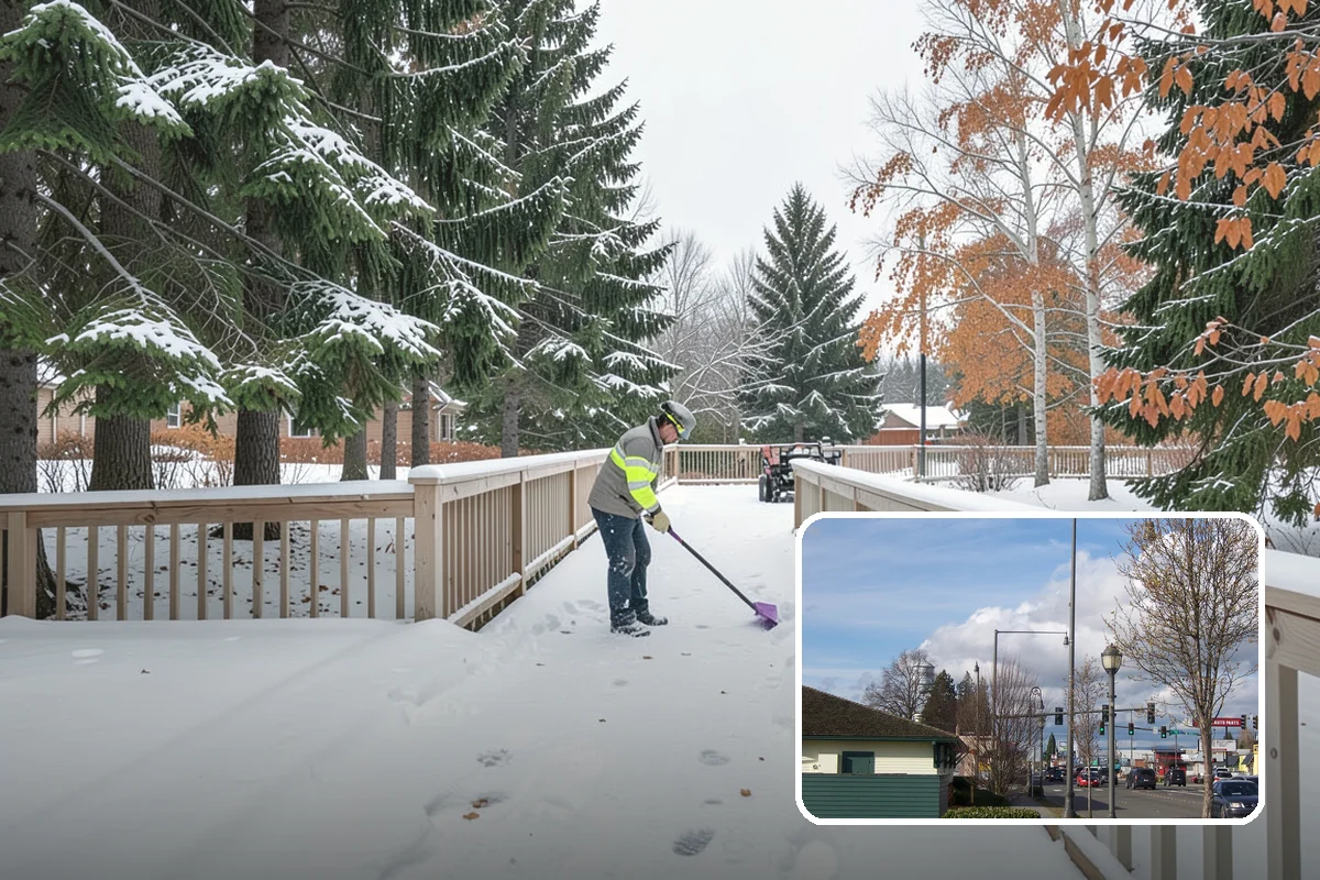 Retail Store Parking Lot Snow Removal in Marysville, Snohomish County, WA - Customers can park and reach the entrance without wading through slush