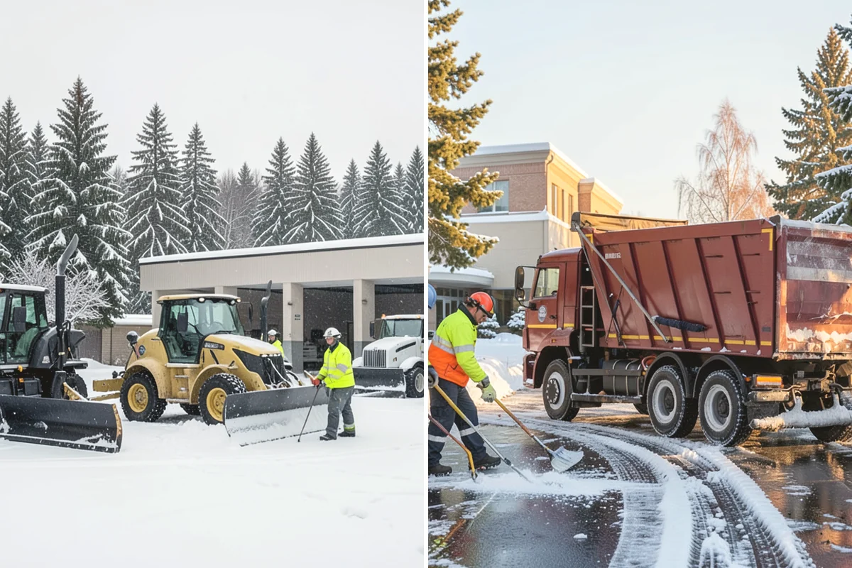 Retail Store Parking Lot Snow Removal in Mill Creek, Snohomish County, WA - Map customer flow, storefront apron, and cart corral locations