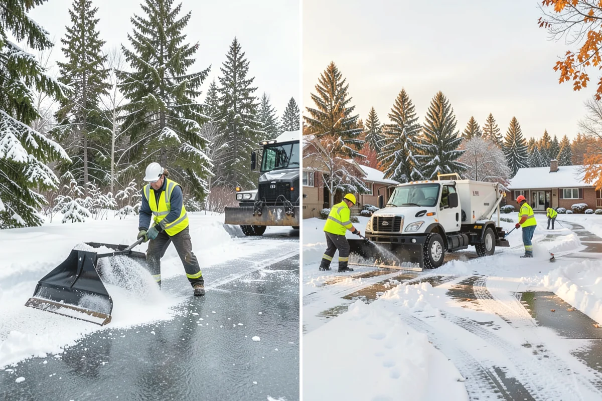 Retail Store Parking Lot Snow Removal in Monroe, Snohomish County, WA - Map customer flow, storefront apron, and cart corral locations