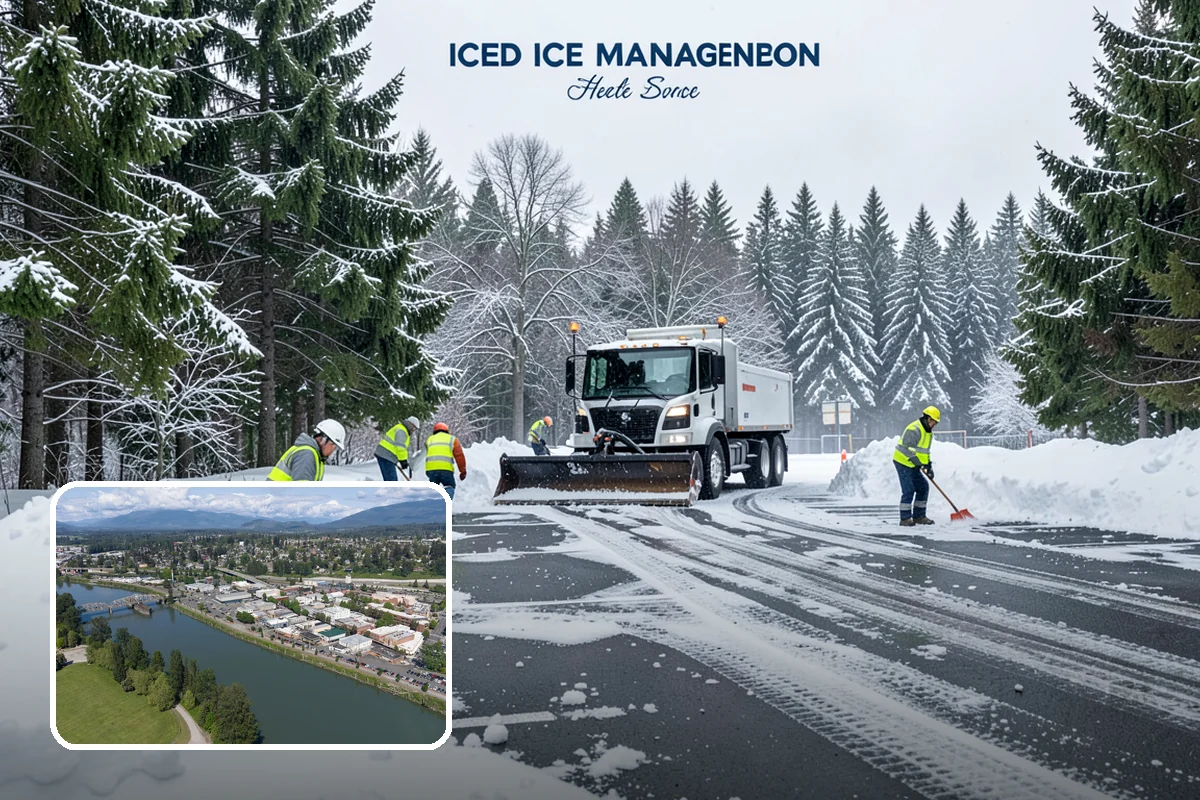 Retail Store Parking Lot Snow Removal in Mount Vernon, Skagit County, WA - Customers can park and reach the entrance without wading through slush