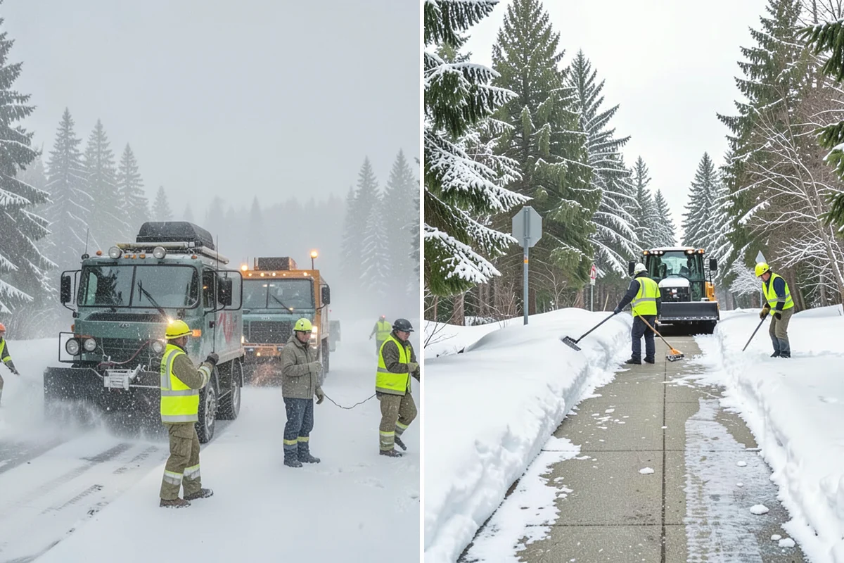 Retail Store Parking Lot Snow Removal in Mountlake Terrace, Snohomish County, WA - Map customer flow, storefront apron, and cart corral locations