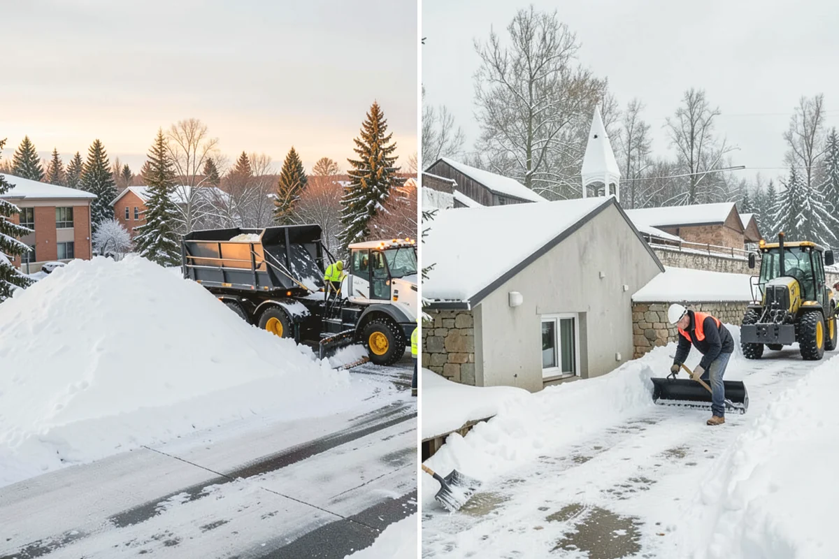 Retail Store Parking Lot Snow Removal in Mukilteo, Snohomish County, WA - Map customer flow, storefront apron, and cart corral locations