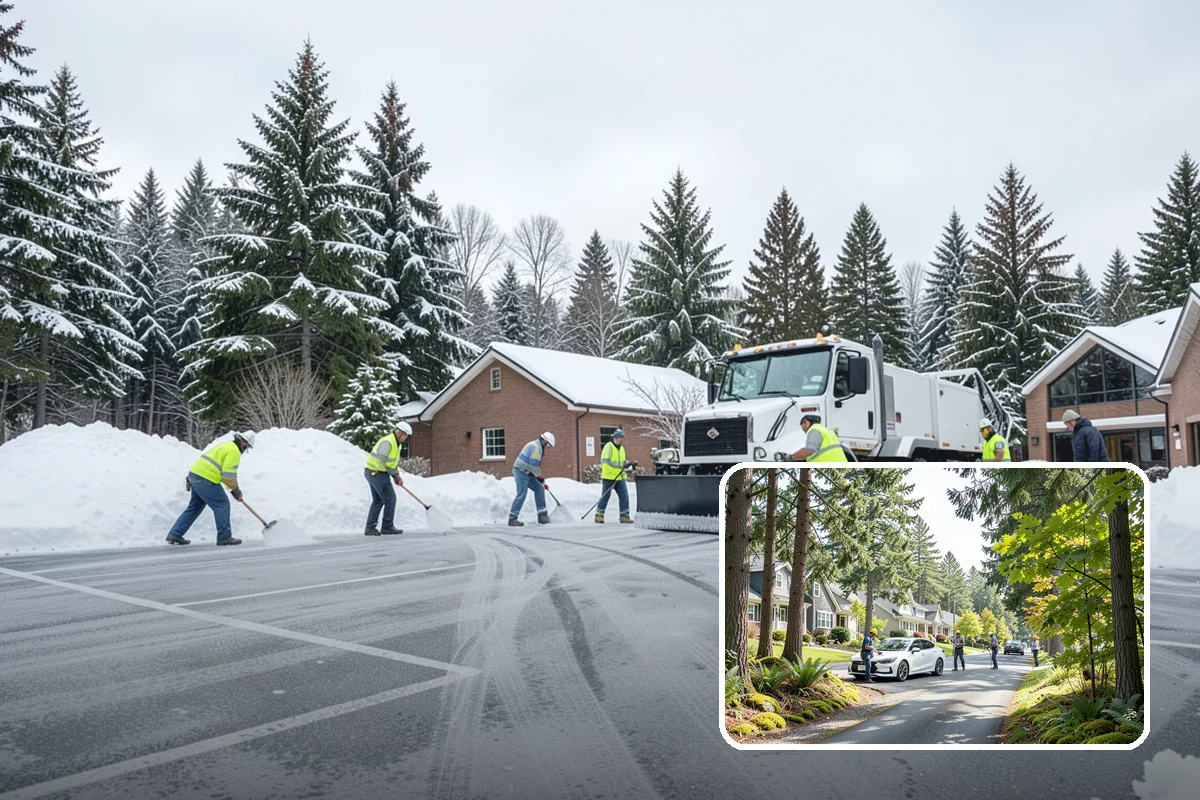 Retail Store Parking Lot Snow Removal in Normandy Park, King County, WA - Customers can park and reach the entrance without wading through slush