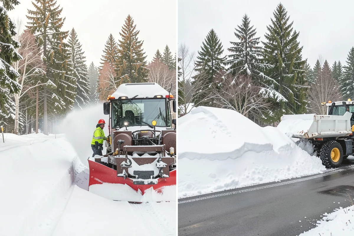 Retail Store Parking Lot Snow Removal in North Bend, King County, WA - Map customer flow, storefront apron, and cart corral locations
