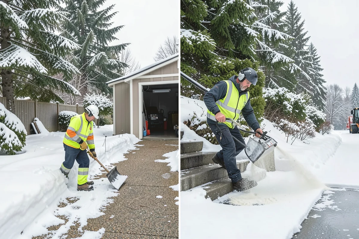 Retail Store Parking Lot Snow Removal in Oak Harbor, Island County, WA - Map customer flow, storefront apron, and cart corral locations