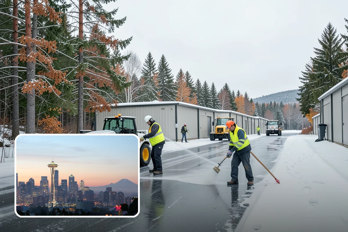 Retail Store Parking Lot Snow Removal in Seattle, King County, WA - Customers can park and reach the entrance without wading through slush