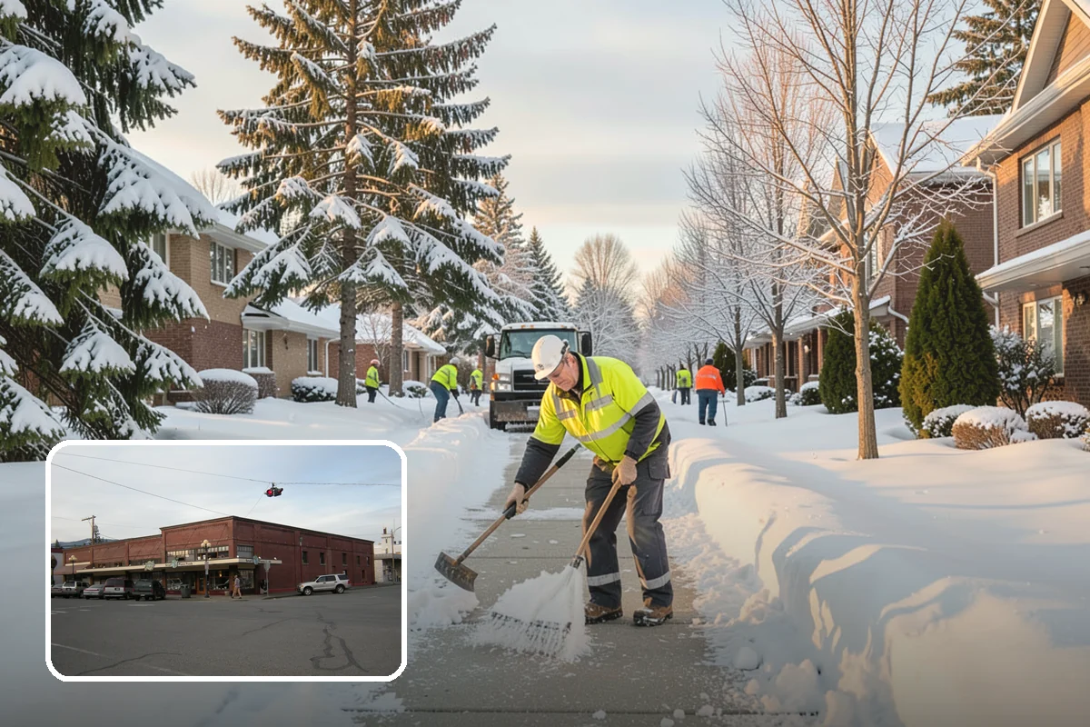 Retail Store Parking Lot Snow Removal in Sedro-Woolley, Skagit County, WA - Customers can park and reach the entrance without wading through slush