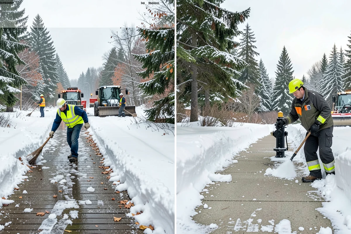 Retail Store Parking Lot Snow Removal in Sedro-Woolley, Skagit County, WA - Map customer flow, storefront apron, and cart corral locations