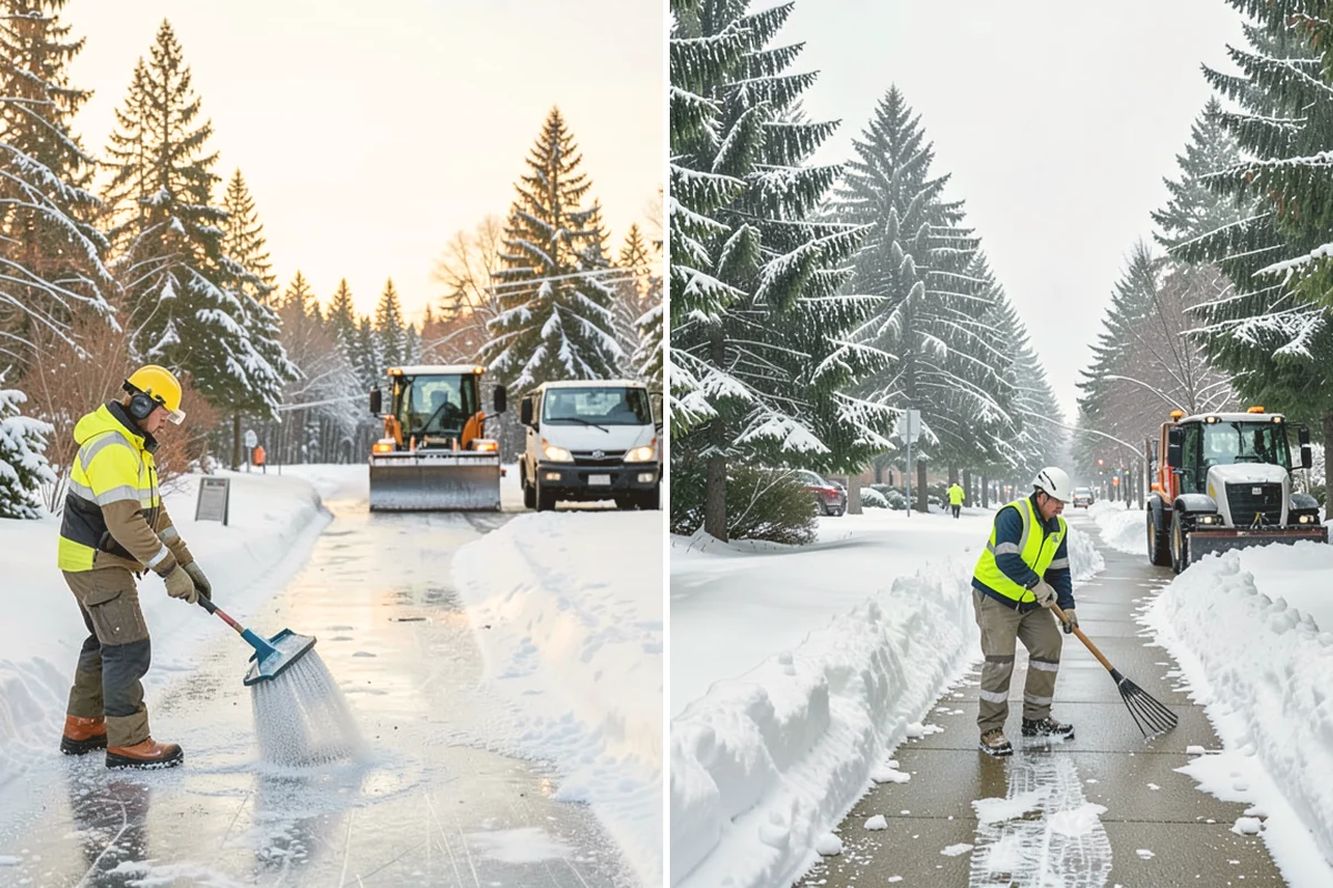 Retail Store Parking Lot Snow Removal in Stanwood, Snohomish County, WA - Map customer flow, storefront apron, and cart corral locations
