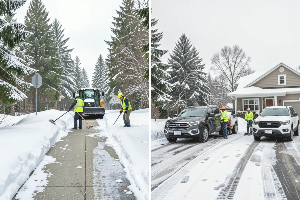 Retail Store Parking Lot Snow Removal in Steilacoom, Pierce County, WA - Map customer flow, storefront apron, and cart corral locations