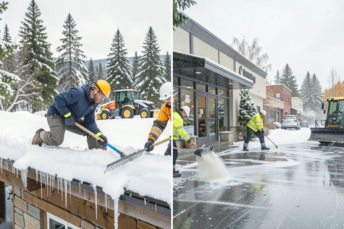Retail Store Parking Lot Snow Removal in Tukwila, King County, WA - Map customer flow, storefront apron, and cart corral locations