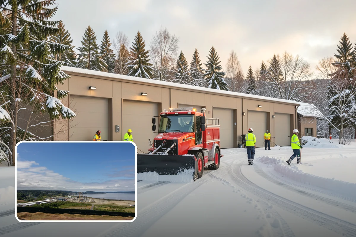 Retail Store Parking Lot Snow Removal in University Place, Pierce County, WA - Customers can park and reach the entrance without wading through slush