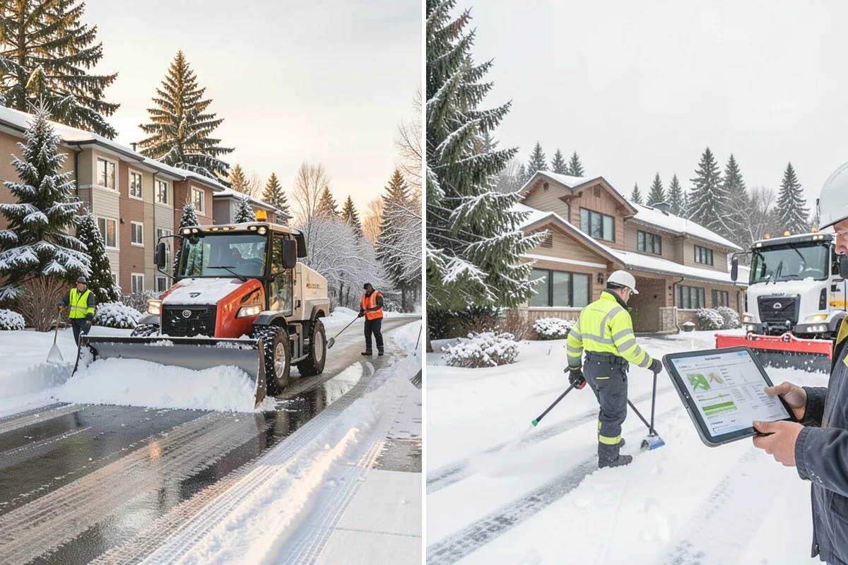Retail Store Parking Lot Snow Removal in University Place, Pierce County, WA - Map customer flow, storefront apron, and cart corral locations