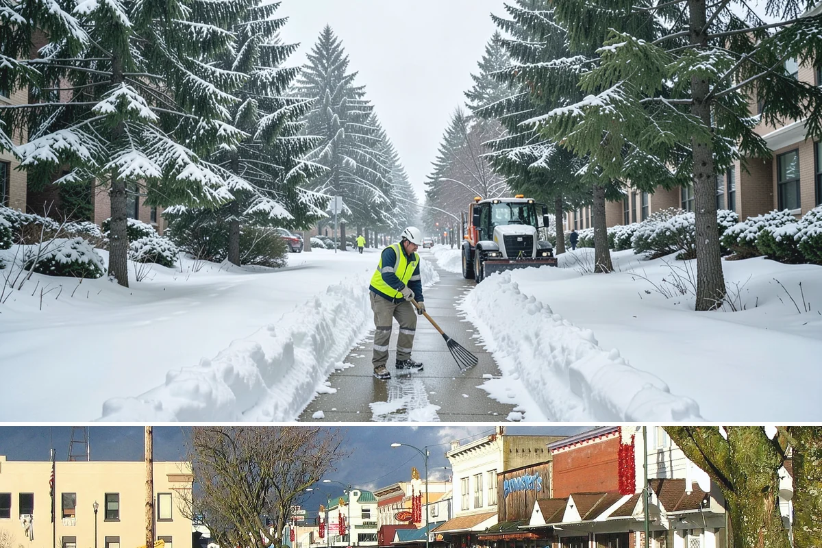 Retail Store Sidewalk Clearing in Arlington, Snohomish County, WA - Retail sidewalk risk is highest from late November through February, especially during daytime thaw-refreeze that rebuilds ice at...