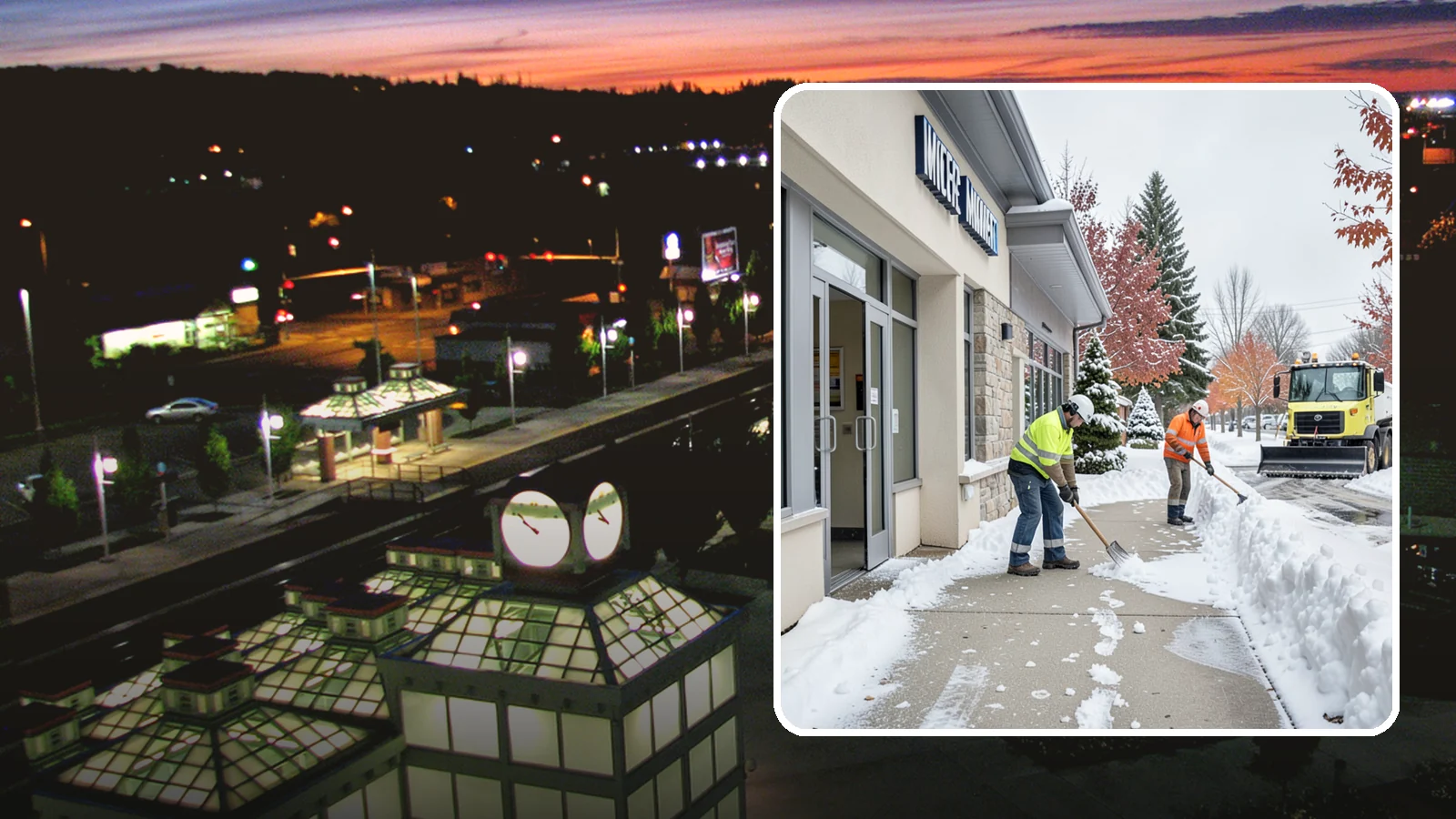 Retail Store Sidewalk Clearing in Auburn, King County, WA - Storefront and entrance sidewalk clearing for Western Washington retailers that keeps customers safe and your doors open through...
