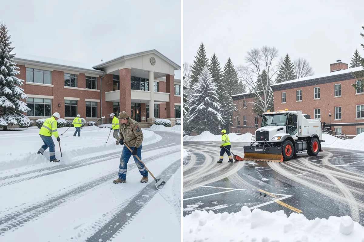 Retail Store Sidewalk Clearing in Beaux Arts Village, King County, WA - Clear the entry apron and storefront walk before opening