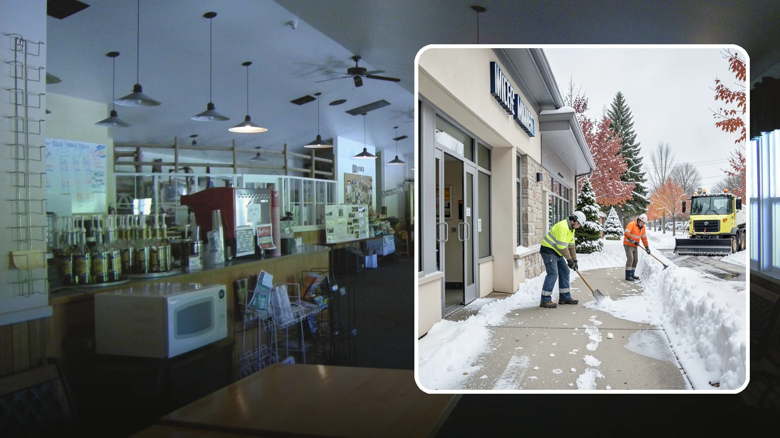 Retail Store Sidewalk Clearing in Black Diamond, King County, WA - Storefront and entrance sidewalk clearing for Western Washington retailers that keeps customers safe and your doors open through...