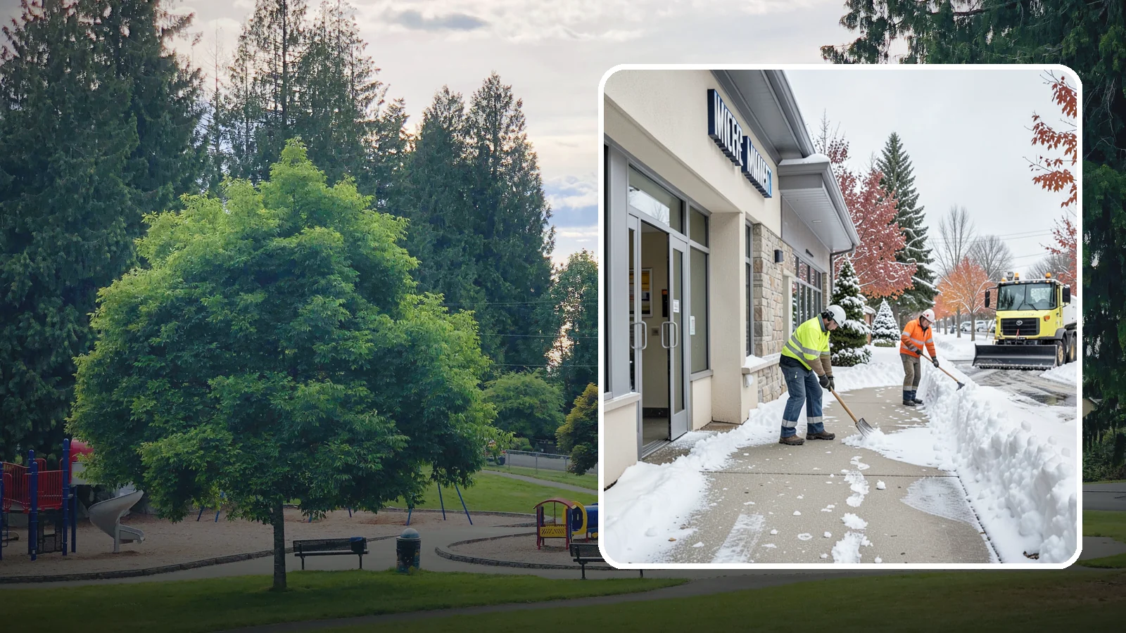 Retail Store Sidewalk Clearing in Bonney Lake, Pierce County, WA - Storefront and entrance sidewalk clearing for Western Washington retailers that keeps customers safe and your doors open through...