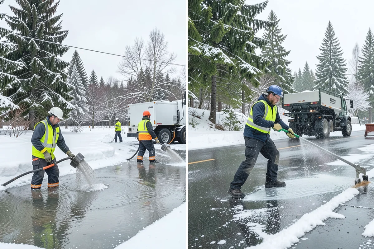 Retail Store Sidewalk Clearing in Bonney Lake, Pierce County, WA - Clear the entry apron and storefront walk before opening