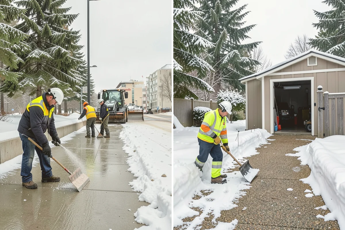 Retail Store Sidewalk Clearing in Brier, Snohomish County, WA - Clear the entry apron and storefront walk before opening