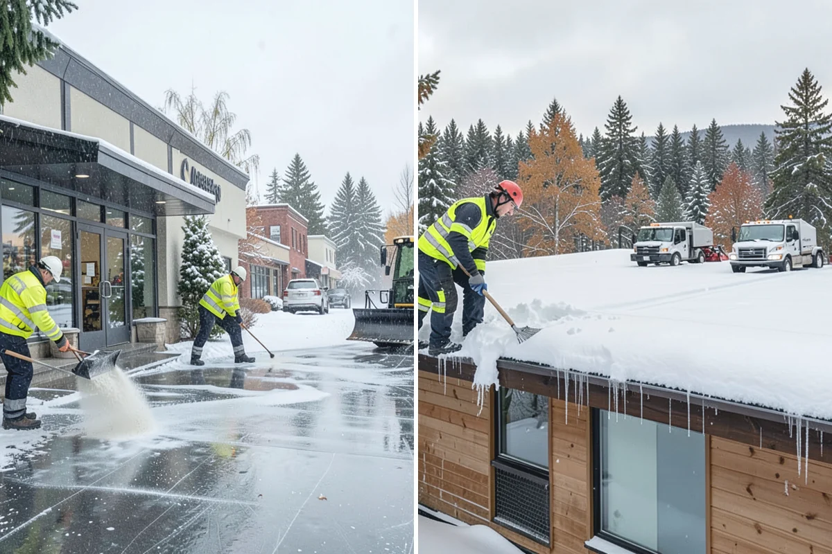 Retail Store Sidewalk Clearing in Buckley, Pierce County, WA - Clear the entry apron and storefront walk before opening