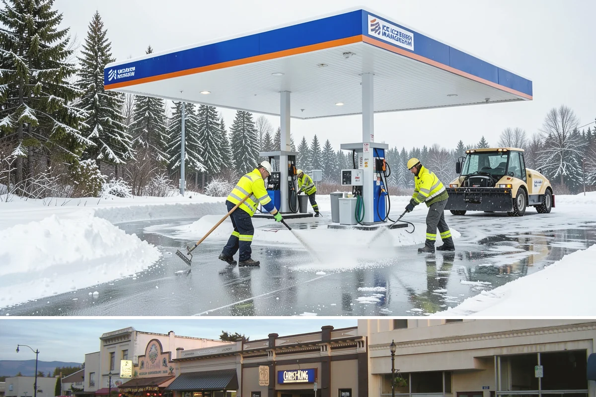 Retail Store Sidewalk Clearing in Burlington, Skagit County, WA - Retail sidewalk risk is highest from late November through February, especially during daytime thaw-refreeze that rebuilds ice at...
