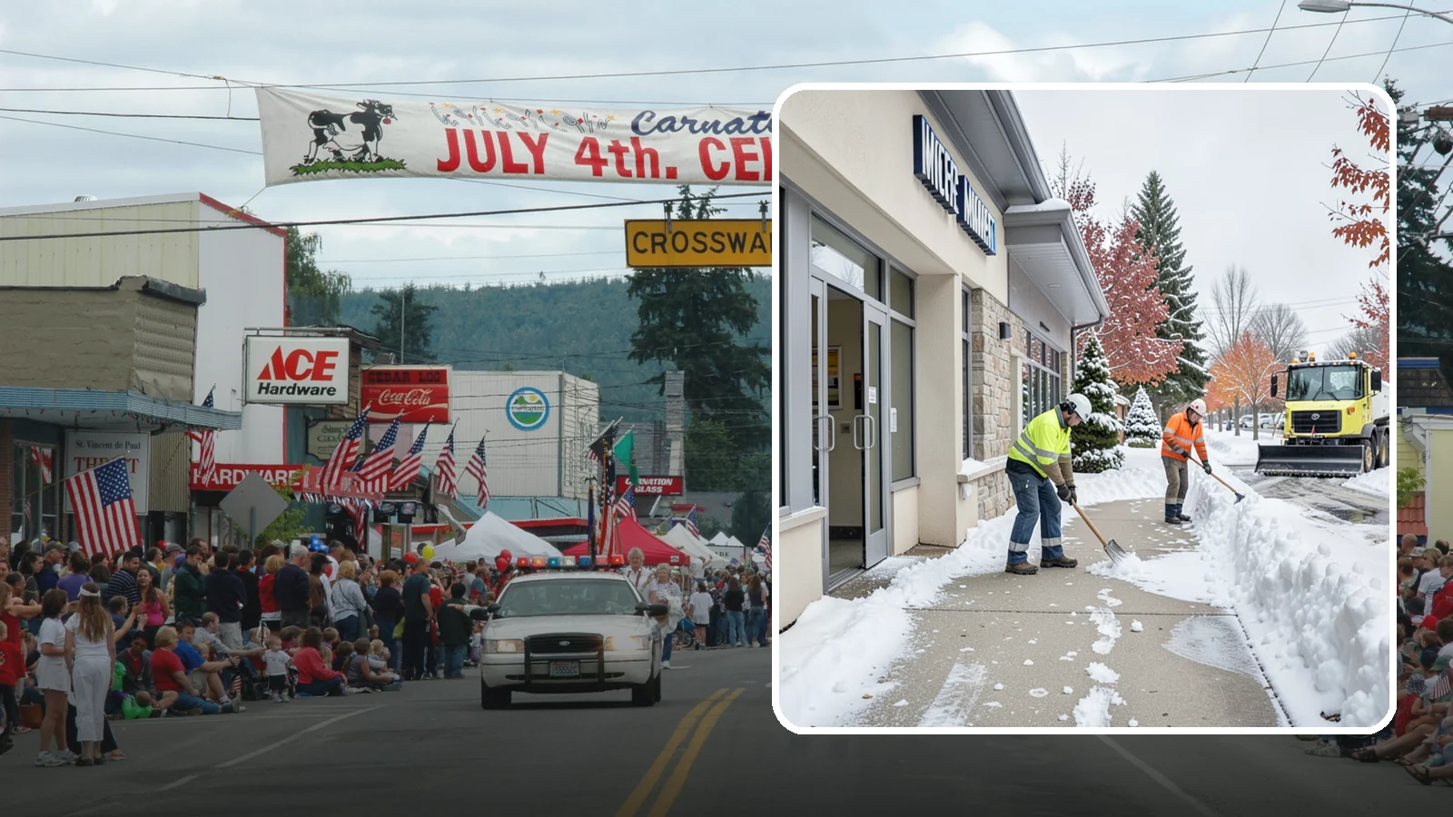 Retail Store Sidewalk Clearing in Carnation, King County, WA - Storefront and entrance sidewalk clearing for Western Washington retailers that keeps customers safe and your doors open through...