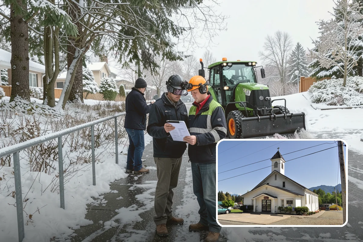 Retail Store Sidewalk Clearing in Concrete, Skagit County, WA - Keeps your doors open and customers arriving during winter weather