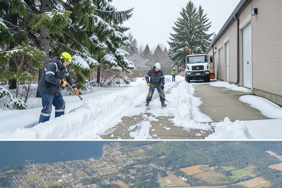 Retail Store Sidewalk Clearing in Coupeville, Island County, WA - Retail sidewalk risk is highest from late November through February, especially during daytime thaw-refreeze that rebuilds ice at...