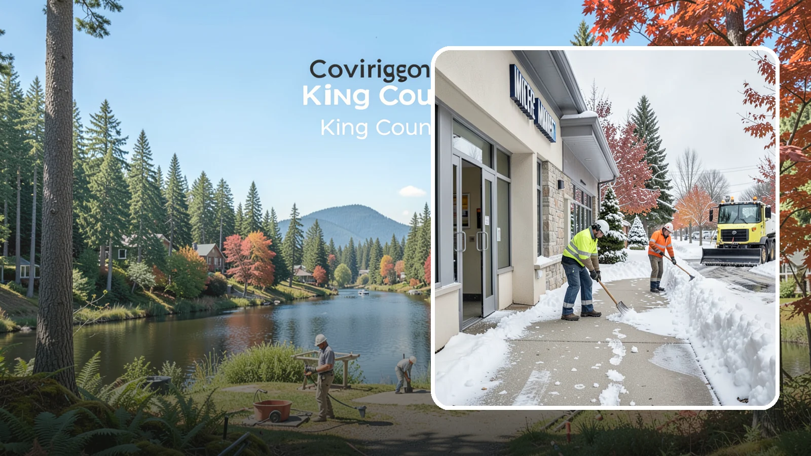 Retail Store Sidewalk Clearing in Covington, King County, WA - Storefront and entrance sidewalk clearing for Western Washington retailers that keeps customers safe and your doors open through...