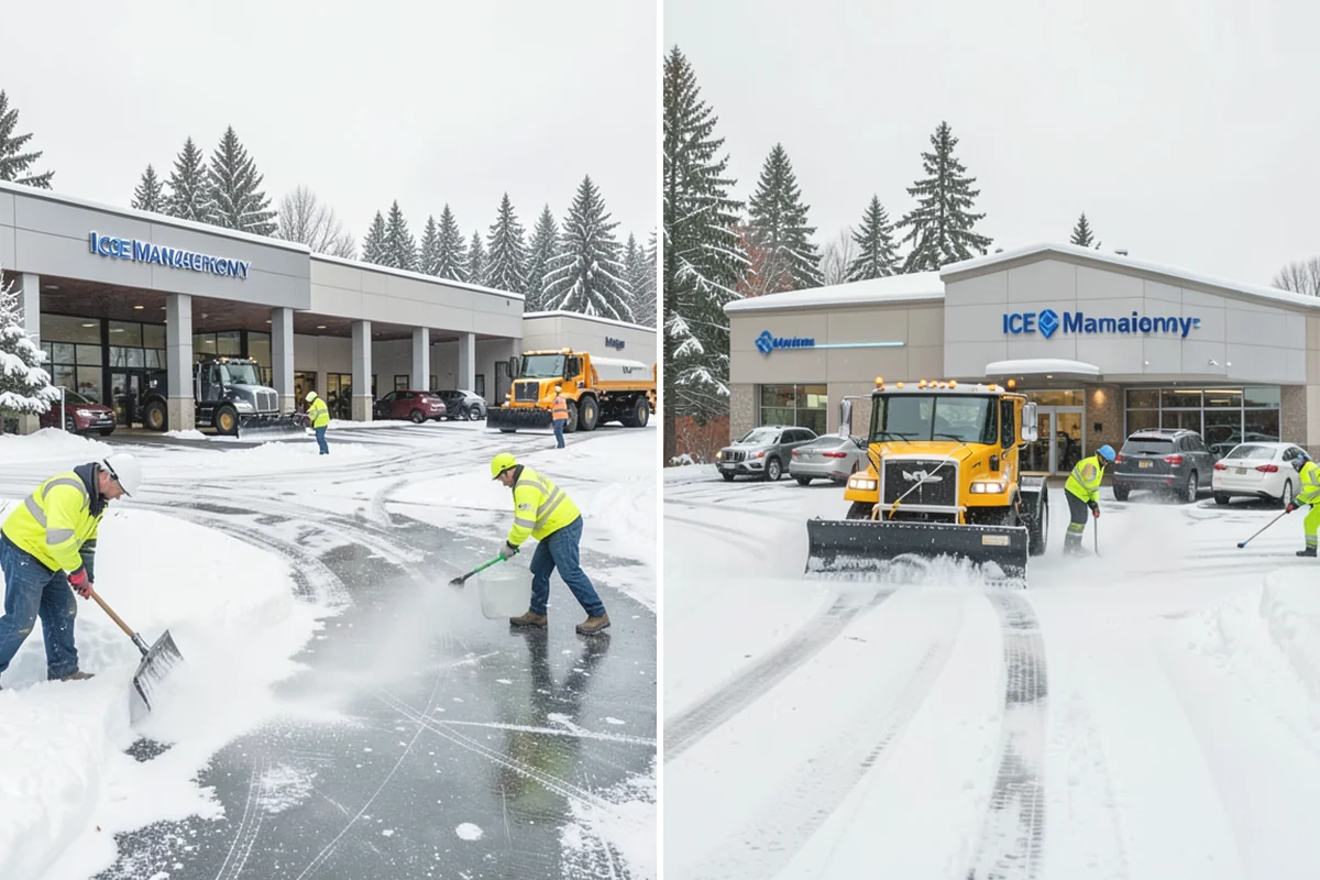 Retail Store Sidewalk Clearing in Covington, King County, WA - Clear the entry apron and storefront walk before opening