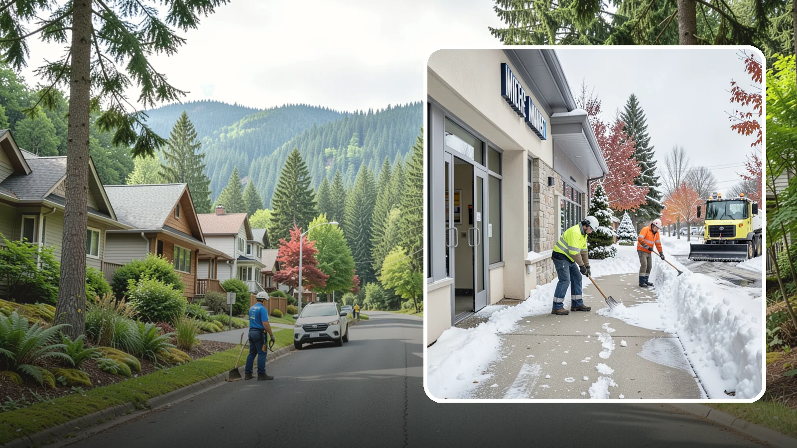 Retail Store Sidewalk Clearing in Darrington, Snohomish County, WA - Storefront and entrance sidewalk clearing for Western Washington retailers that keeps customers safe and your doors open through...